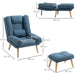 Reclining Armchair with Matching Stool - Blue - Green4Life