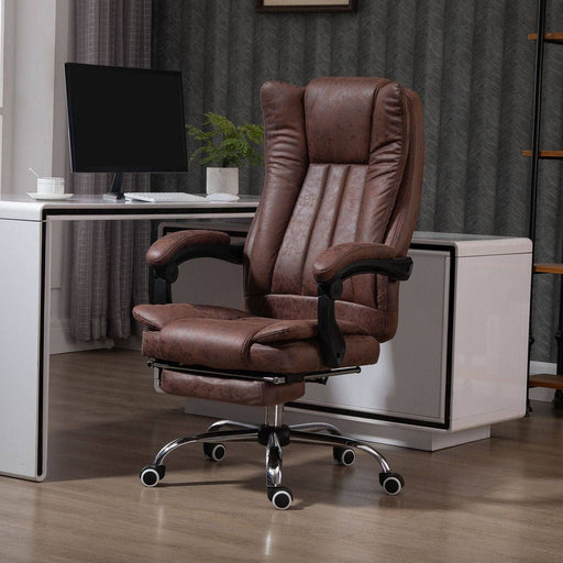 Reclining Office Chair with Armrests and Footrest - Brown - Green4Life