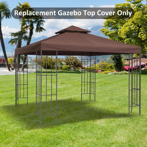 Outsunny 3x3m Gazebo Topper - Deluxe Canopy Replacement (Top Section Only) - Coffee Brown - Green4Life