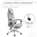 Vinsetto Office Chair with Manual Footrest & 2 Pillows - Grey - Green4Life