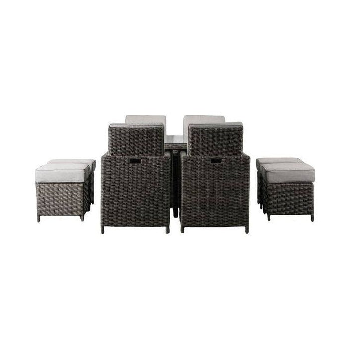 Rosella 8 Seater Cube Dining Set Grey (Former Rondin) - Green4Life