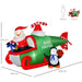 1.2m Inflatable Santa Claus on Helicopter & Penguin Christmas Decoration - Green4Life