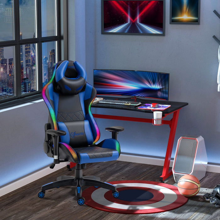 Vinsetto Reclining Gaming Chair with RGB LED Light - Black/Blue - Green4Life