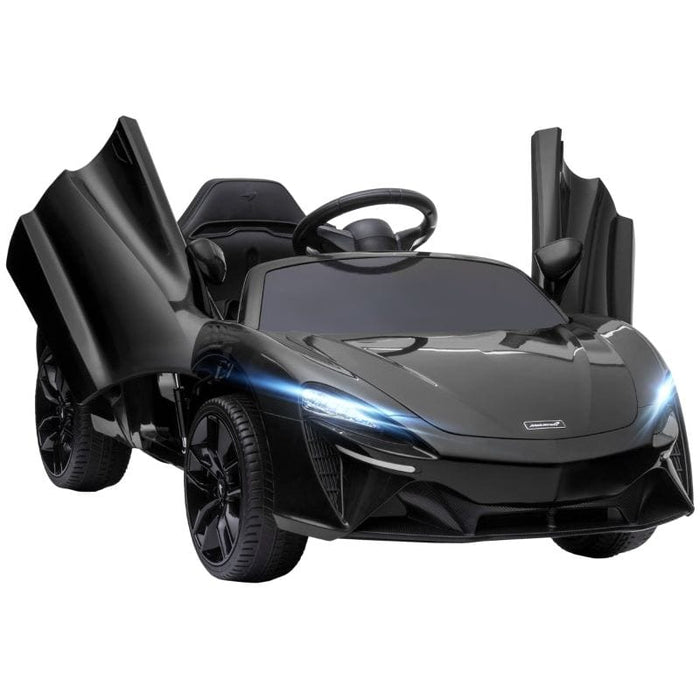 McLaren Licensed Kids Electric Ride-On Car 12V Powered with Parental Remote Control, Music, Horn, Headlights, MP3 Slot, Suspension Wheels (HOMCOM) - Black - Green4Life