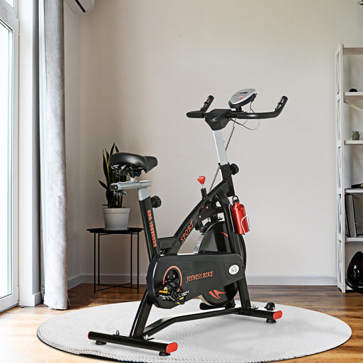 Steel Flywheel Exercise Bike - Black/Red - Green4Life