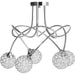 Contemporary Crystal Chandelier with 5 Ball Lampshades - Silver - Green4Life