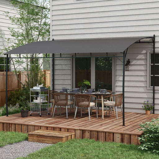 4 x 3 m Dark Grey Spacious Pergola with Metal Frame - Outsunny - Green4Life