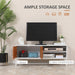 Longline TV Stand with Wood-Effect Doors - White & Brown - Green4Life