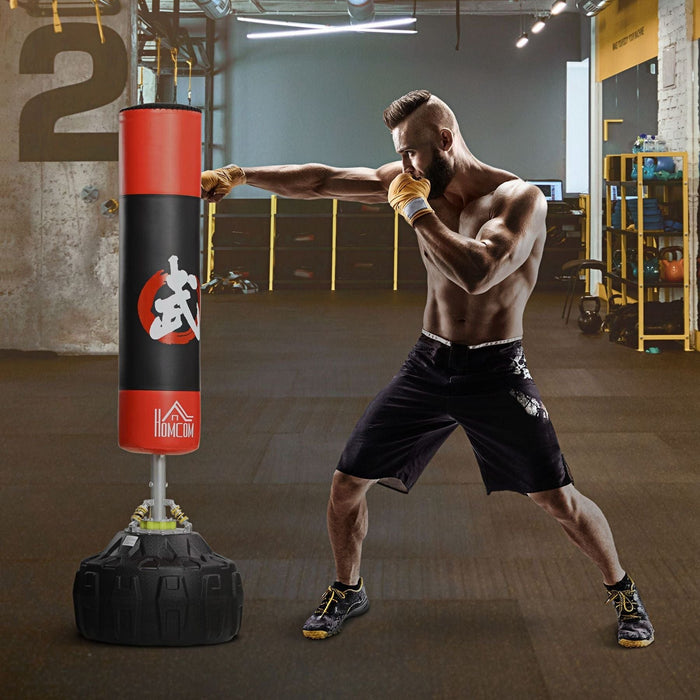 6FT Freestanding Boxing Bag with Fillable Base & Absorption Springs - Red - Green4Life