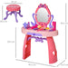 Kids Plastic Vanity Table Set with Sound Effects - Pink/Purple - Green4Life