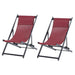 Vibrant Red Seaside-Style Set of 2 Folding Chairs - Outsunny - Green4Life