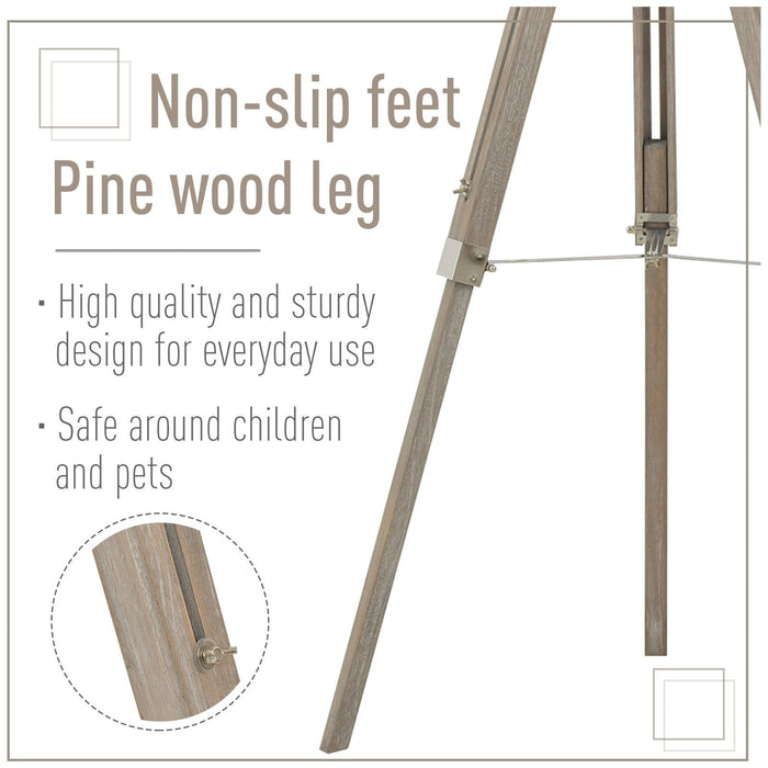 Freestanding Spotlight Tripod Floor Lamp - Natural Pine Wood - Green4Life