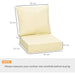 Seat and Back Cushion Replacement Set for Deep Seating Chair - Beige - Outsunny - Green4Life