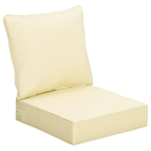Seat and Back Cushion Replacement Set for Deep Seating Chair - Beige - Outsunny - Green4Life