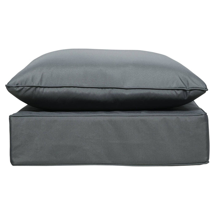 Seat and Back Cushion Replacement Set for Deep Seating Chair - Dark Grey - Outsunny - Green4Life