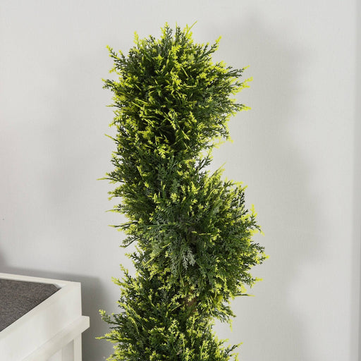 Set Of 2 90cm Artificial Spiral Topiary Trees with Pot - Outsunny - Green4Life