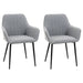 Set of 2 Dining Chairs with Upholstered Linen Fabric - Light Grey - Green4Life