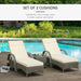 Set of 2 Replacement Sun Lounger Cushions with Ties, 196L x 55W cm - Cream White - Outsunny - Green4Life