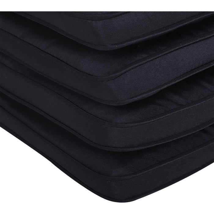 Set of 6 Chair Cushions with Straps - Black - Outsunny - Green4Life