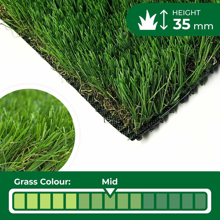 Sienna 35mm Artificial Grass - 10 Years Warranty - Green4Life