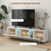 High Gloss TV Unit with Storage Shelves for TVs up to 70" - White - Green4Life