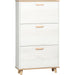 Slim Shoe Storage Cabinet with 3 Flip Drawers - Cream White - Green4Life