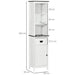 Tall Bathroom Cabine with Drawer and Adjustable Shelves - White - Green4Life