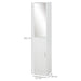 Tall Mirrored Bathroom Cabinet with Adjustable Shelves - White - Green4Life