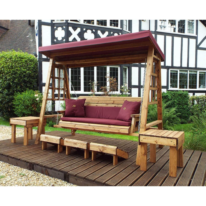 Three Seat Swing Burgundy - Scandinavian Redwood - Green4Life