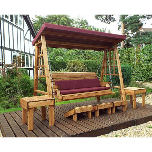 Three Seat Swing Burgundy - Scandinavian Redwood - Green4Life