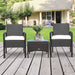 Outsunny Steel Serenity - 2-Seater Rattan Bistro Set with Table - Brown - Green4Life