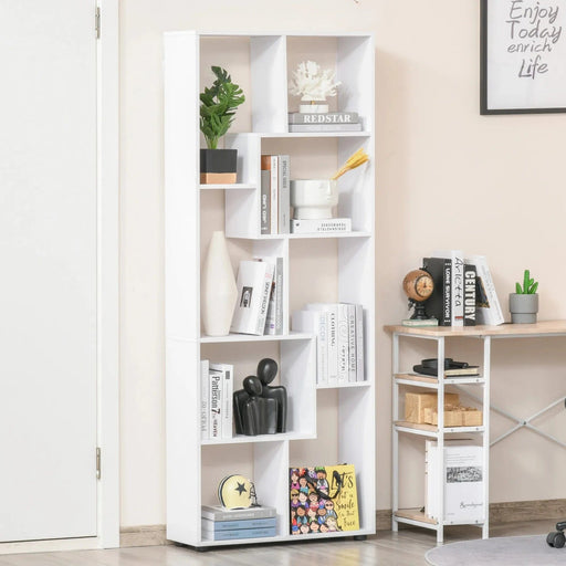 8-Tier Freestanding Bookshelf with Melamine Surface - White - Green4Life