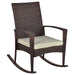 Outsunny Swaying Comfort Rattan Rocker - Brown Wicker Outdoor Rocking Chair - Green4Life