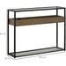 Industrial Style Console Table with Tempered Glass Top and Steel Frame - Green4Life