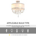 Chandelier with Pleated Fabric Lampshade - White - Green4Life