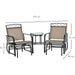 Dual Glide Set - 2-Seater Outdoor Bistro Set with Glass Table in Earthy Brown - Outsunny - Green4Life