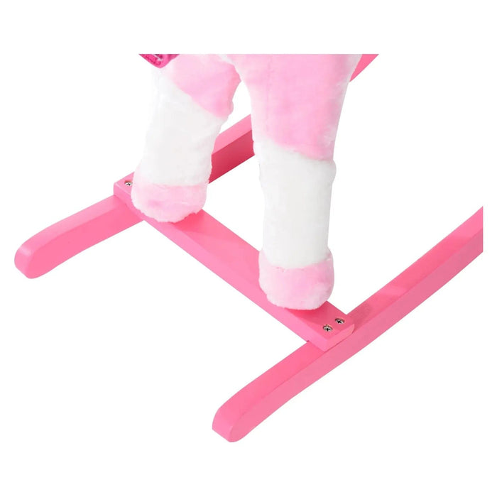 Childrens Plush Rocking Horse with Sound - Pink - Green4Life