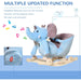 2 In 1 Plush Baby Ride on Rocking Elephant with Wheels, Wooden Toy for Kids with 32 Songs - Blue - Green4Life