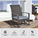 Outsunny Swaying Comfort Rattan Rocker - Grey Wicker Outdoor Rocking Chair - Green4Life