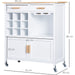 Kitchen Storage Trolley Sideboard with Wine Racks - White - Green4Life