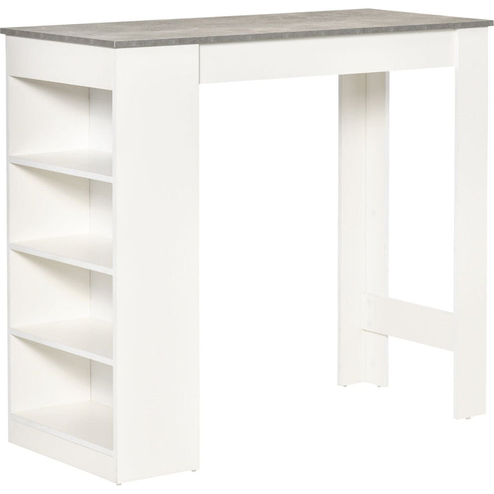 Bar Table with 4-Tier Storage Shelves - Grey/White - Green4Life