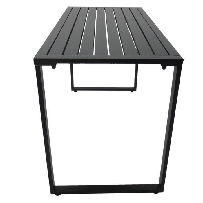 Metal Picnic Table and Benches for Outdoor Dining - Black - Outsunny - Green4Life