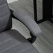Vinsetto High-Back Adjustable Office Chair with Linen Upholst, Footrest and Padded Armrests - Grey - Green4Life
