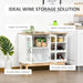 Freestanding Wine Rack Sideboard with Open Compartments & Adjustable Shelves - White - Green4Life