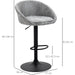 Set of 2 Modern Swivel Bar Stools with PU Leather Upholstery, Footrest, Armrests, and Back - Light Grey - Green4Life