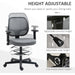 Vinsetto Drafting Office Chair with Adjustable Height & Footrest Ring - Grey - Green4Life