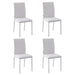 HOMCOM Set of 4 Modern Dining Chairs Faux Leather - White - Green4Life