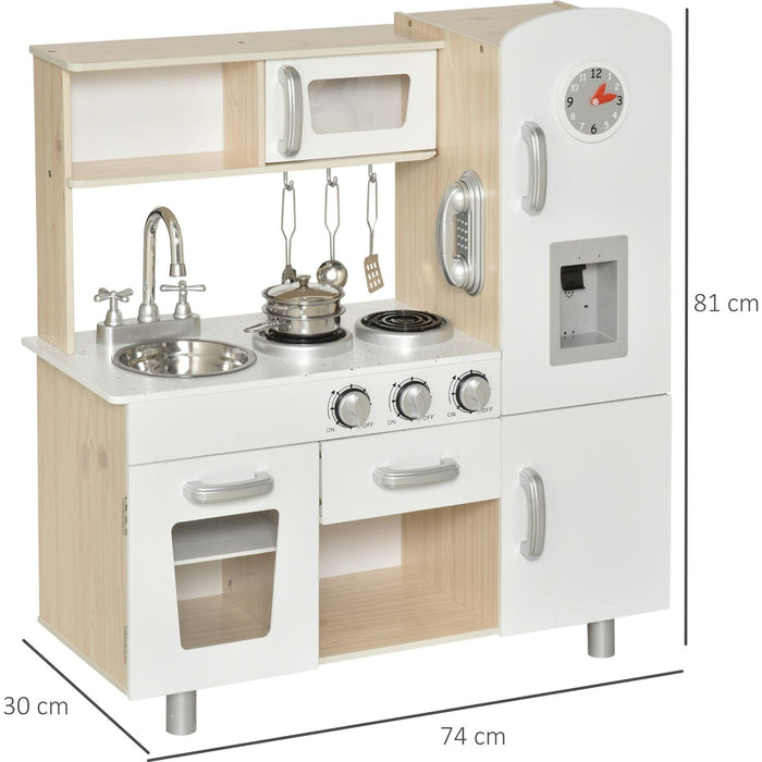 Kids Wooden Kitchen Playset with Accessories - White - Green4Life