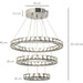 LED Chandelier with 3 Crystal Rings and 3 Light Modes - Silver - Green4Life