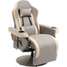 Manual Recliner Lounge Armchair with Footrest and PU Leather Upholstery - Grey - Green4Life